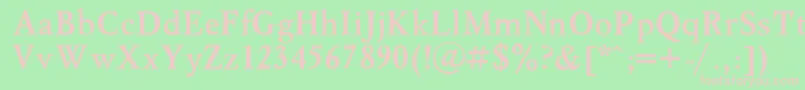 MyslBold.001.001-fontti – vaaleanpunaiset fontit vihreällä taustalla