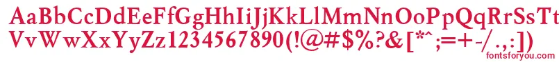 フォントMyslBold.001.001 – 白い背景に赤い文字