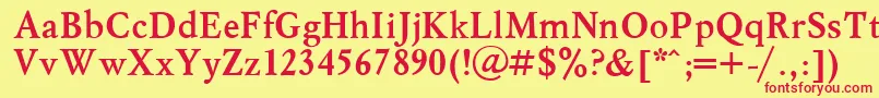 MyslBold.001.001 Font – Red Fonts on Yellow Background