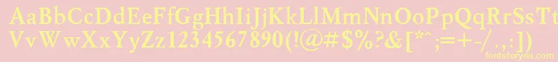 Police MyslBold.001.001 – polices jaunes sur fond rose