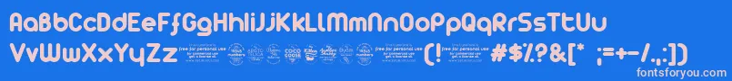 ZAristaTrial Font – Pink Fonts on Blue Background