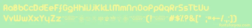 ZAristaTrial Font – Yellow Fonts on Green Background