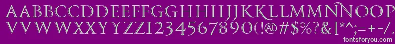 PfmonumentaproShaded Font – Green Fonts on Purple Background