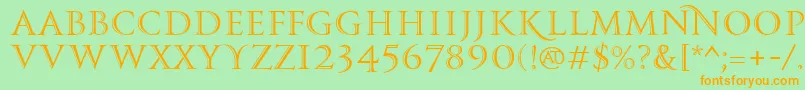 PfmonumentaproShaded Font – Orange Fonts on Green Background