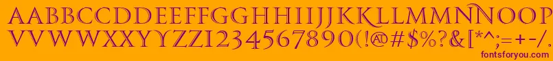 PfmonumentaproShaded Font – Purple Fonts on Orange Background