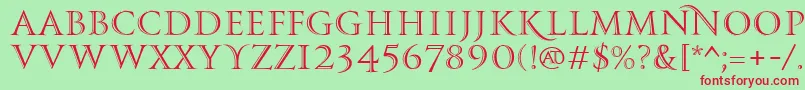 PfmonumentaproShaded Font – Red Fonts on Green Background