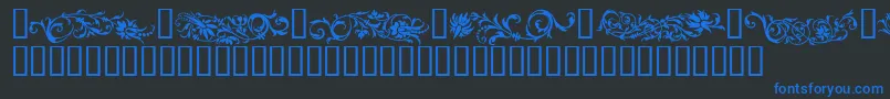フォントFlowo – 黒い背景に青い文字