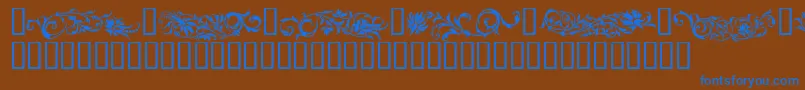 フォントFlowo – 茶色の背景に青い文字