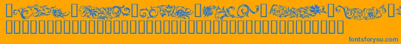 フォントFlowo – オレンジの背景に青い文字