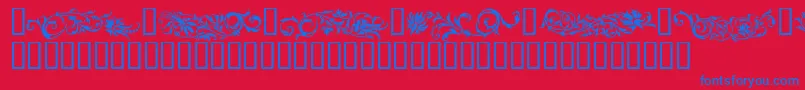 フォントFlowo – 赤い背景に青い文字