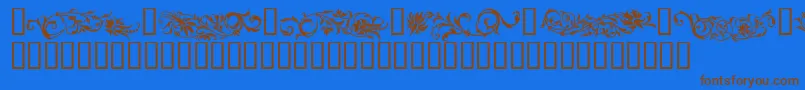 フォントFlowo – 茶色の文字が青い背景にあります。