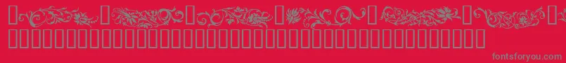 Flowo-fontti – harmaat kirjasimet punaisella taustalla