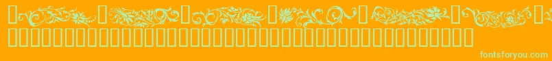 フォントFlowo – オレンジの背景に緑のフォント