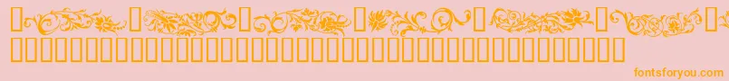 Flowo-Schriftart – Orangefarbene Schriften auf rosa Hintergrund