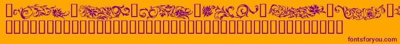 Flowo-Schriftart – Violette Schriften auf orangefarbenem Hintergrund