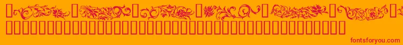 フォントFlowo – オレンジの背景に赤い文字