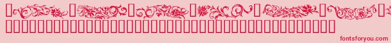 Flowo-Schriftart – Rote Schriften auf rosa Hintergrund
