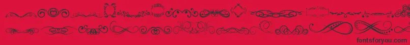 Fonte AnotherOrnamentsTfb – fontes pretas em um fundo vermelho