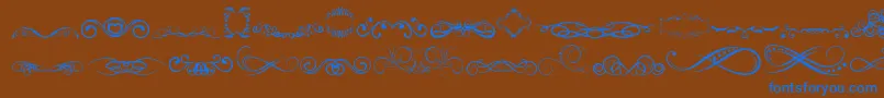 AnotherOrnamentsTfb Font – Blue Fonts on Brown Background