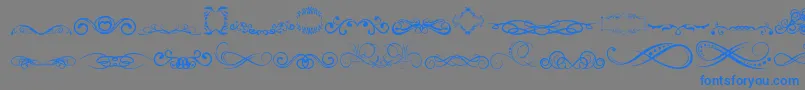 AnotherOrnamentsTfb-Schriftart – Blaue Schriften auf grauem Hintergrund