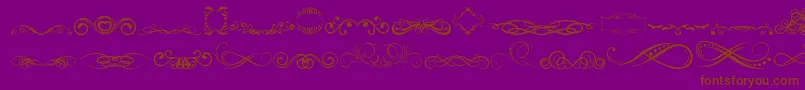 AnotherOrnamentsTfb-fontti – ruskeat fontit violetilla taustalla