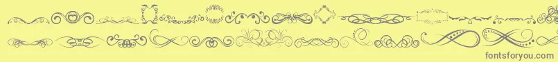 Fonte AnotherOrnamentsTfb – fontes cinzas em um fundo amarelo