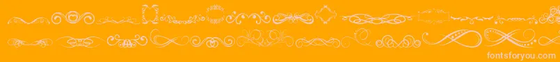 AnotherOrnamentsTfb-Schriftart – Rosa Schriften auf orangefarbenem Hintergrund