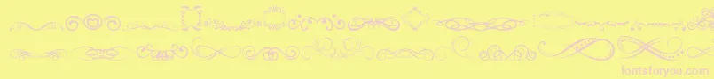 AnotherOrnamentsTfb Font – Pink Fonts on Yellow Background