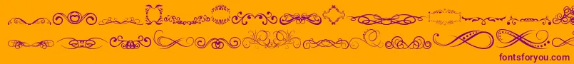 AnotherOrnamentsTfb-Schriftart – Violette Schriften auf orangefarbenem Hintergrund