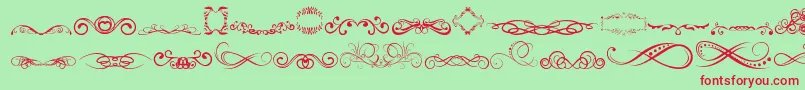 AnotherOrnamentsTfb Font – Red Fonts on Green Background