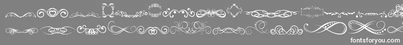 Fonte AnotherOrnamentsTfb – fontes brancas em um fundo cinza