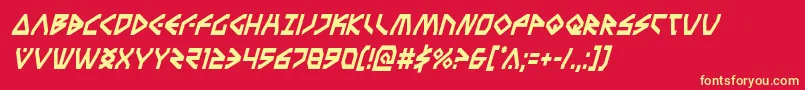 Terrafirmacondital Font – Yellow Fonts on Red Background