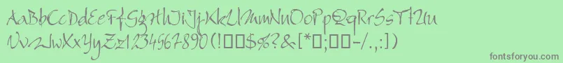 Bambino Font – Gray Fonts on Green Background