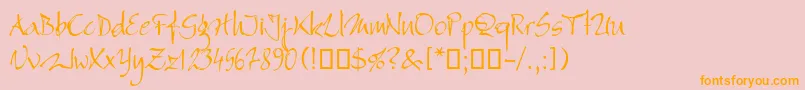 Bambino Font – Orange Fonts on Pink Background