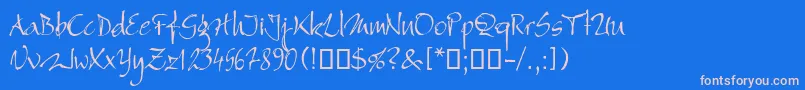 Bambino Font – Pink Fonts on Blue Background