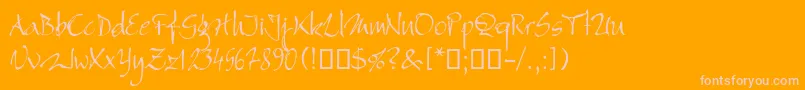 Bambino Font – Pink Fonts on Orange Background