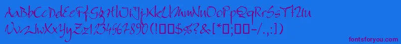 Bambino Font – Purple Fonts on Blue Background