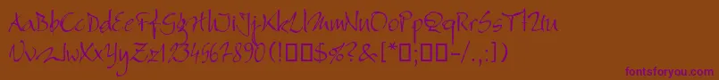 Bambino Font – Purple Fonts on Brown Background