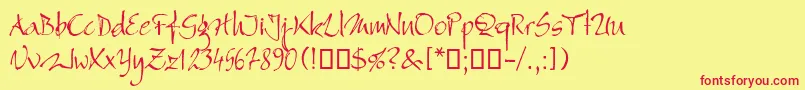 Bambino Font – Red Fonts on Yellow Background