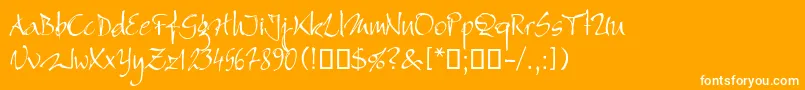 Bambino-Schriftart – Weiße Schriften auf orangefarbenem Hintergrund