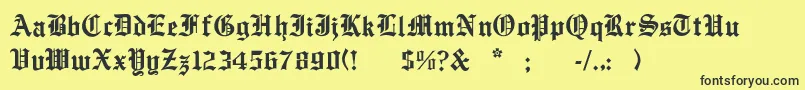 EnglishtowneNormal Font – Black Fonts on Yellow Background