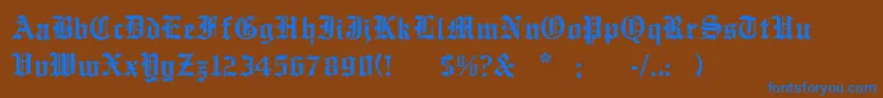 EnglishtowneNormal Font – Blue Fonts on Brown Background