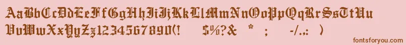EnglishtowneNormal Font – Brown Fonts on Pink Background