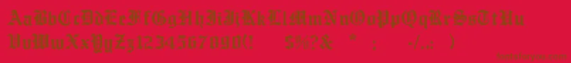 EnglishtowneNormal Font – Brown Fonts on Red Background