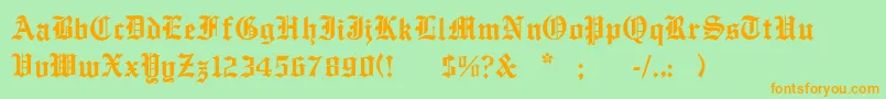 EnglishtowneNormal Font – Orange Fonts on Green Background
