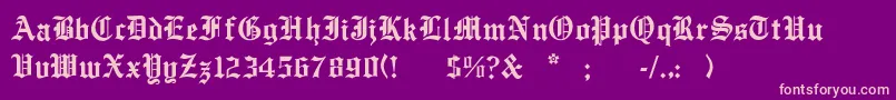 EnglishtowneNormal Font – Pink Fonts on Purple Background
