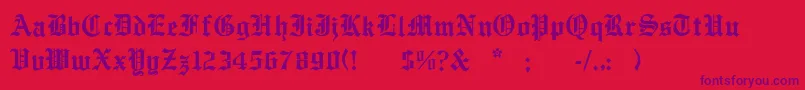 EnglishtowneNormal Font – Purple Fonts on Red Background