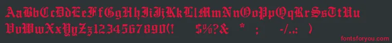 EnglishtowneNormal Font – Red Fonts on Black Background