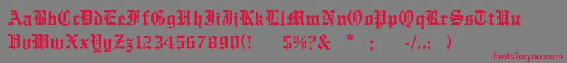EnglishtowneNormal Font – Red Fonts on Gray Background