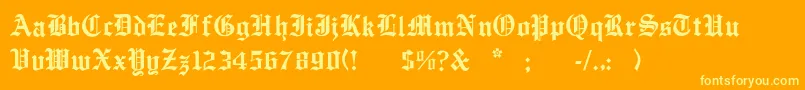 EnglishtowneNormal Font – Yellow Fonts on Orange Background